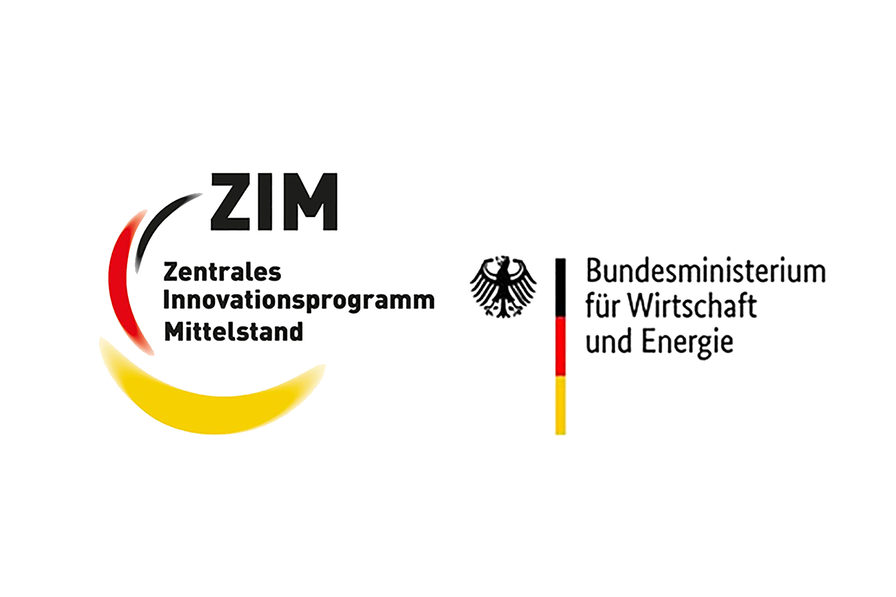 Logo ZIM des BMW Logo ZIM Zentrales Innovationsprogramm Mittelstand und Logo BMWI Bundesministerium für Wirtschaft und Energie